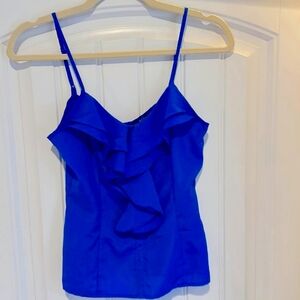 Y2k Vintage miley cyrus Blue ruffle tank top size small adjustable straps Shirt